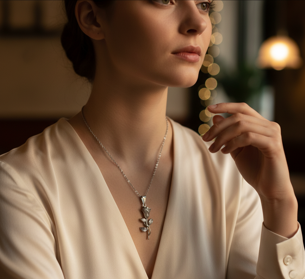 Everbloom Rose - 316L Stainless Steel Pendant