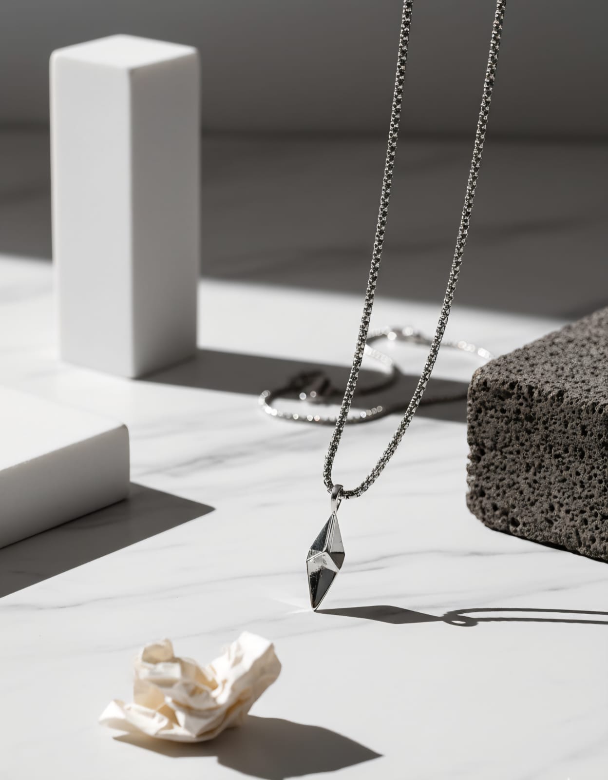 Obsidian Spire - 316L Stainless Steel Pendant