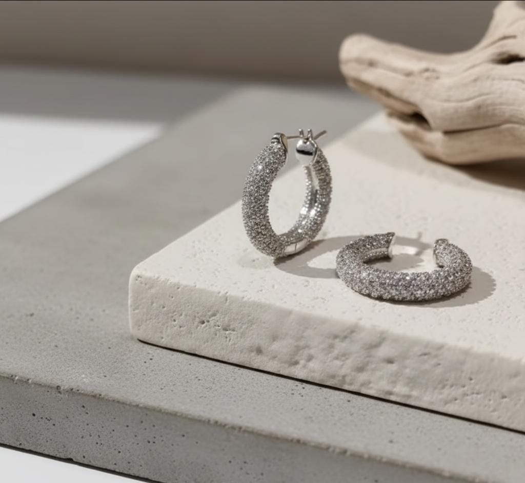 Starlight Hoops - 18K Gold & 925 Sterling Silver