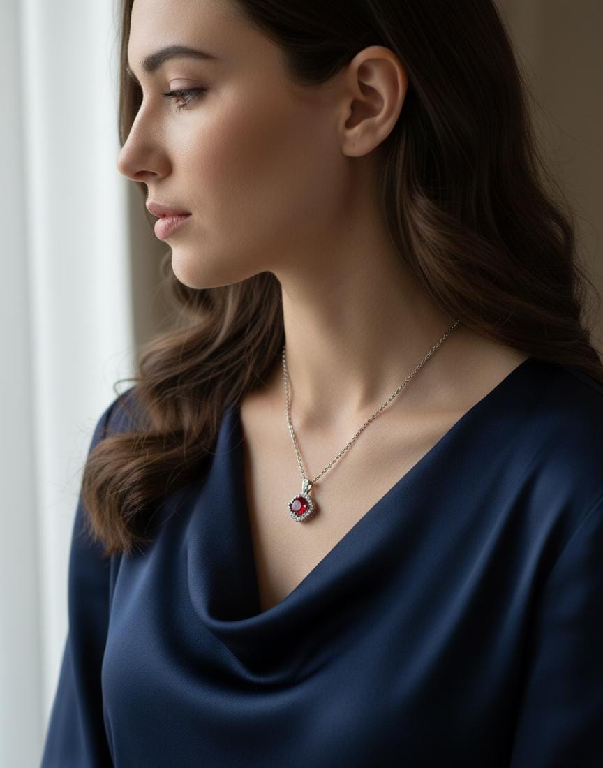 Moissanite Stone GRA Certified - 925 Sterling Silver Pendant