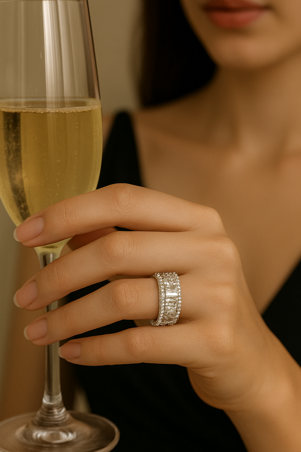 Double Row Baguette - 925 Sterling Silver Ring