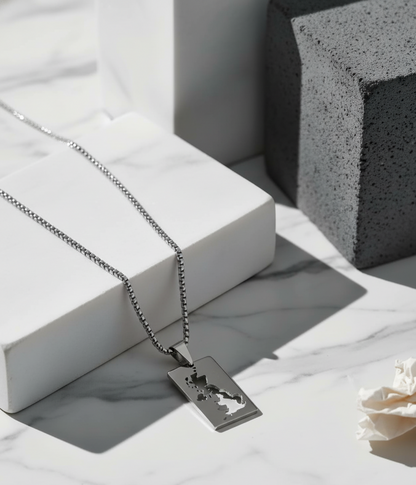 Contoured Wanderer - 316L Stainless Steel Pendant