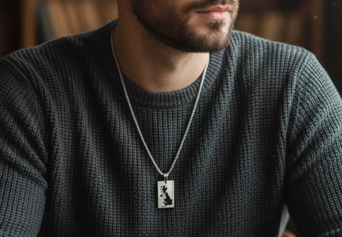 Contoured Wanderer - 316L Stainless Steel Pendant