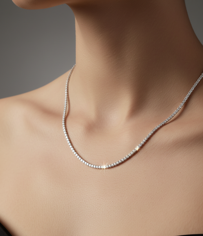 Lumina Frost - 18K Gold & 925 Silver Necklace