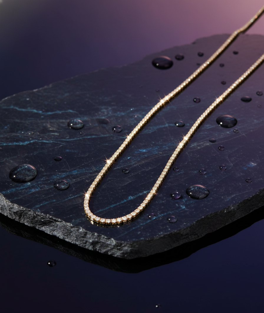 Lumina Frost - 18K Gold & 925 Silver Necklace