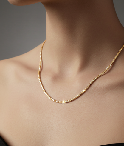 Lumina Frost - 18K Gold & 925 Silver Necklace