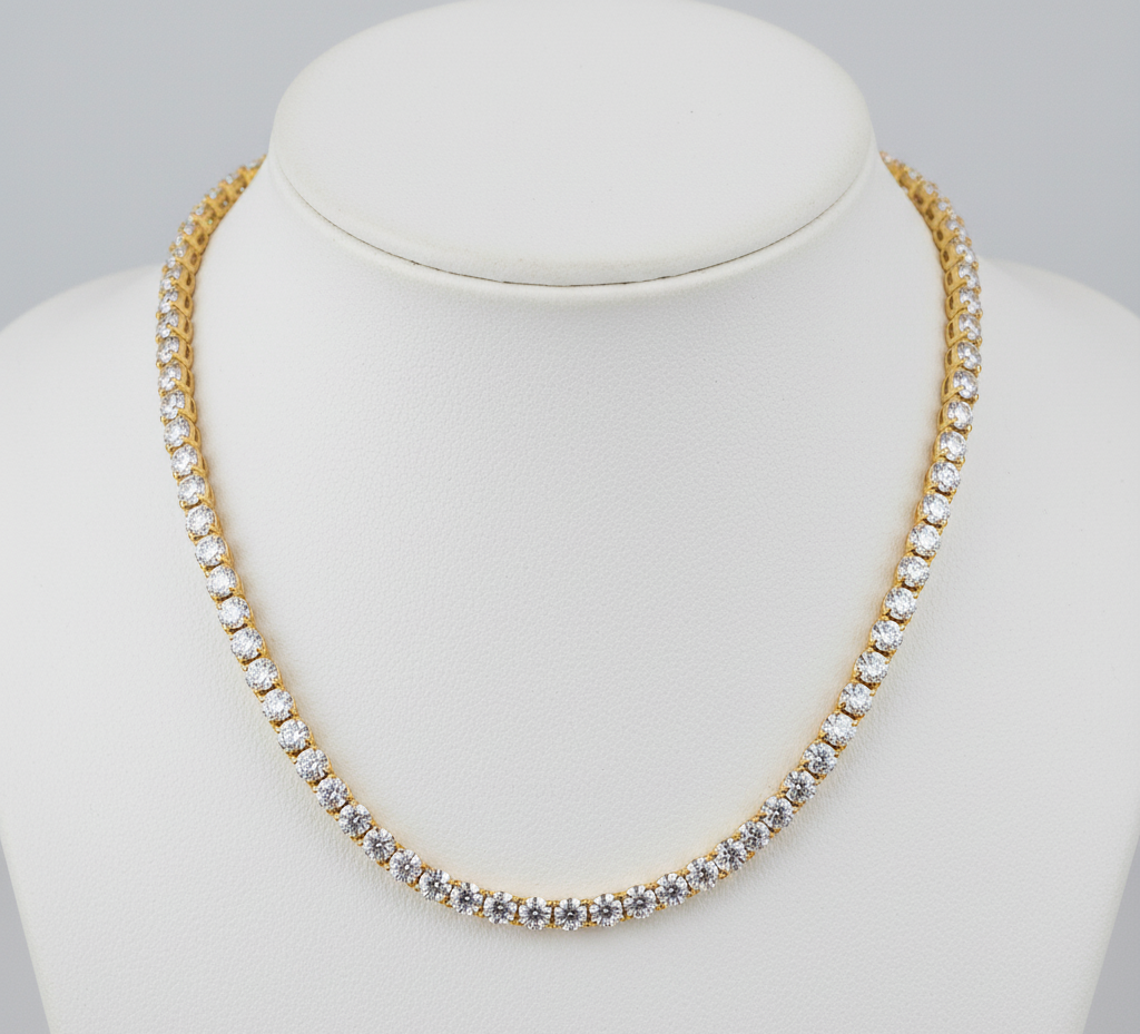 Lumina Frost - 18K Gold & 925 Silver Necklace