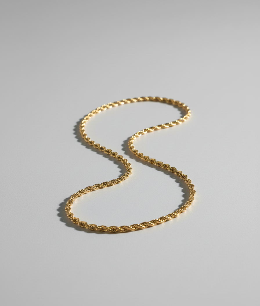 Helios Rope - 18K Gold & 925 Sterling Silver Chain