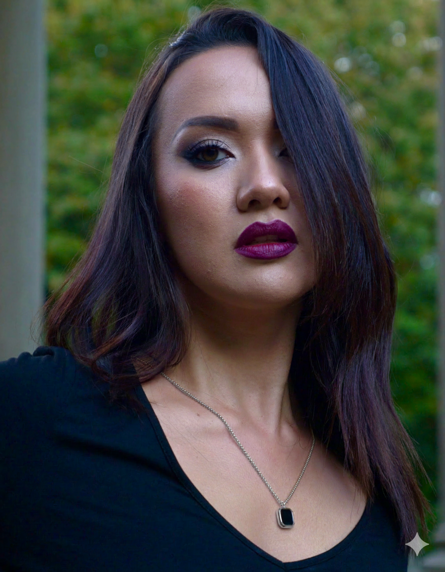 Obsidian Gaze - 316L Stainless Steel Pendant