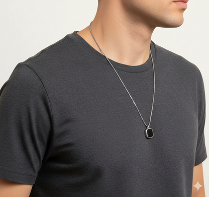 Obsidian Gaze - 316L Stainless Steel Pendant