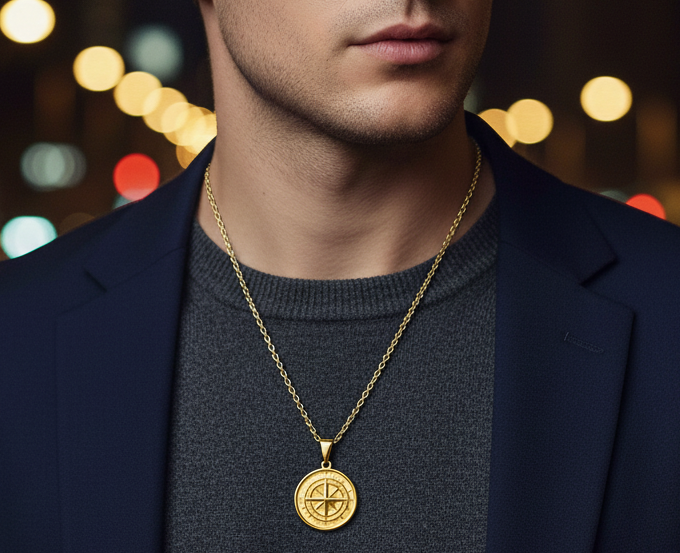 Voyager's Compass - 316L Stainless Steel Pendant