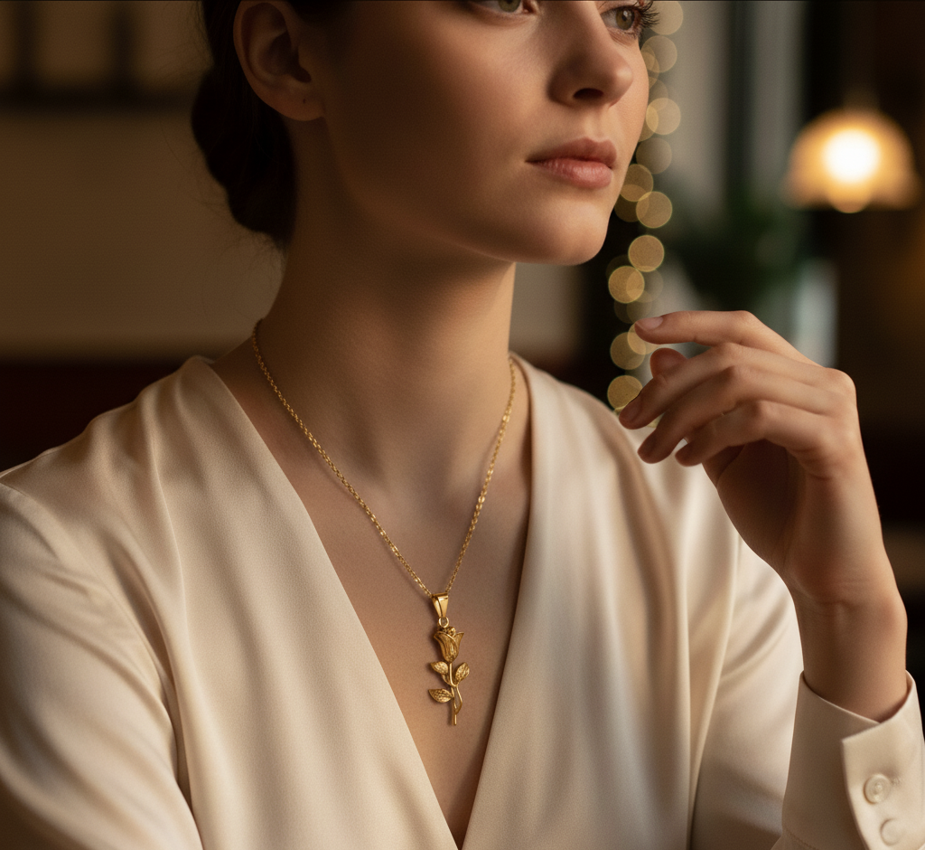 Everbloom Rose - 316L Stainless Steel Pendant