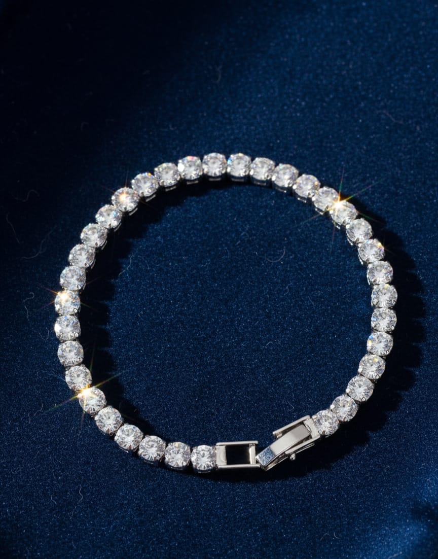 Luna Tennis Bracelet - 925 Silver & 18K Gold