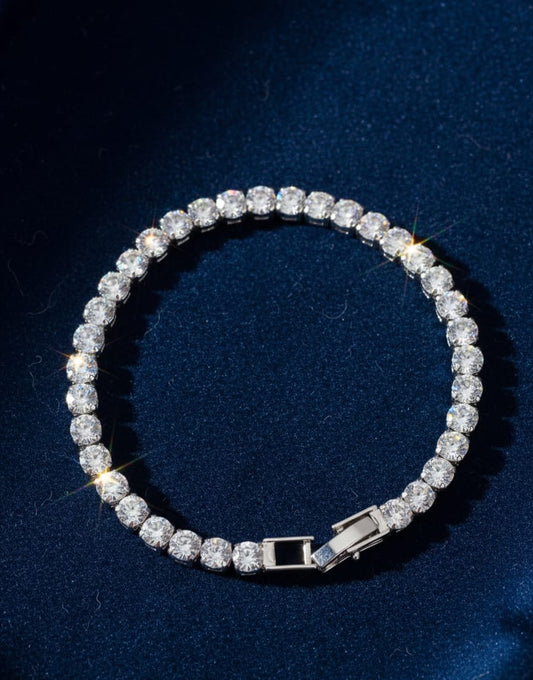 Luna Tennis Bracelet - 925 Silver & 18K Gold