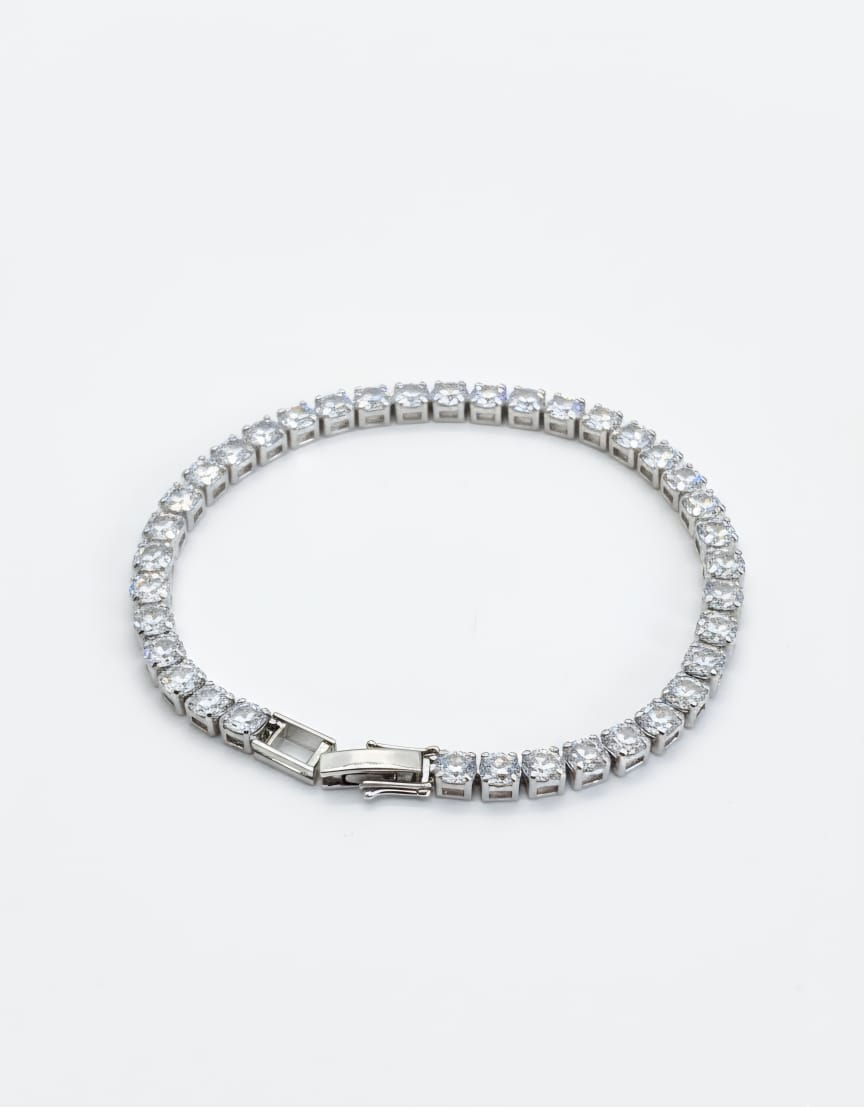 Luna Tennis Bracelet - 925 Silver & 18K Gold