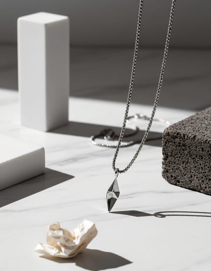 Obsidian Spire - 316L Stainless Steel Pendant