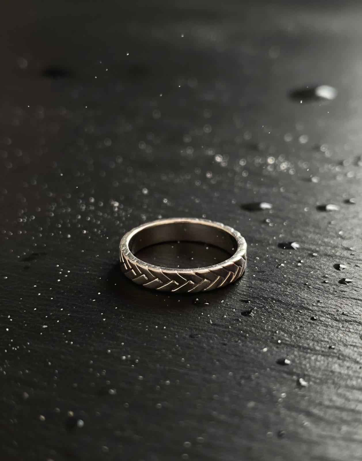 Herringbone Ring - 316L Stainless Steel
