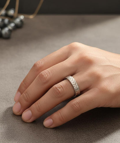 Herringbone Ring - 316L Stainless Steel