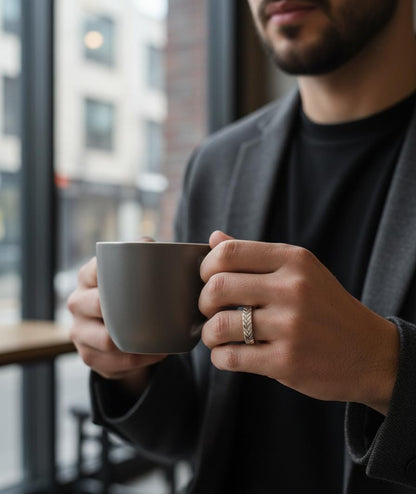 Herringbone Ring - 316L Stainless Steel