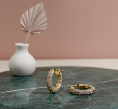 Starlight Hoops - 18K Gold & 925 Sterling Silver