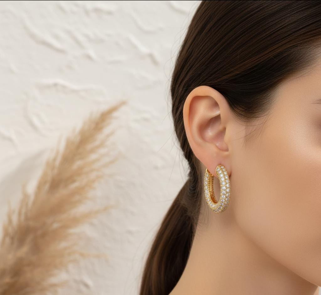 Starlight Hoops - 18K Gold & 925 Sterling Silver