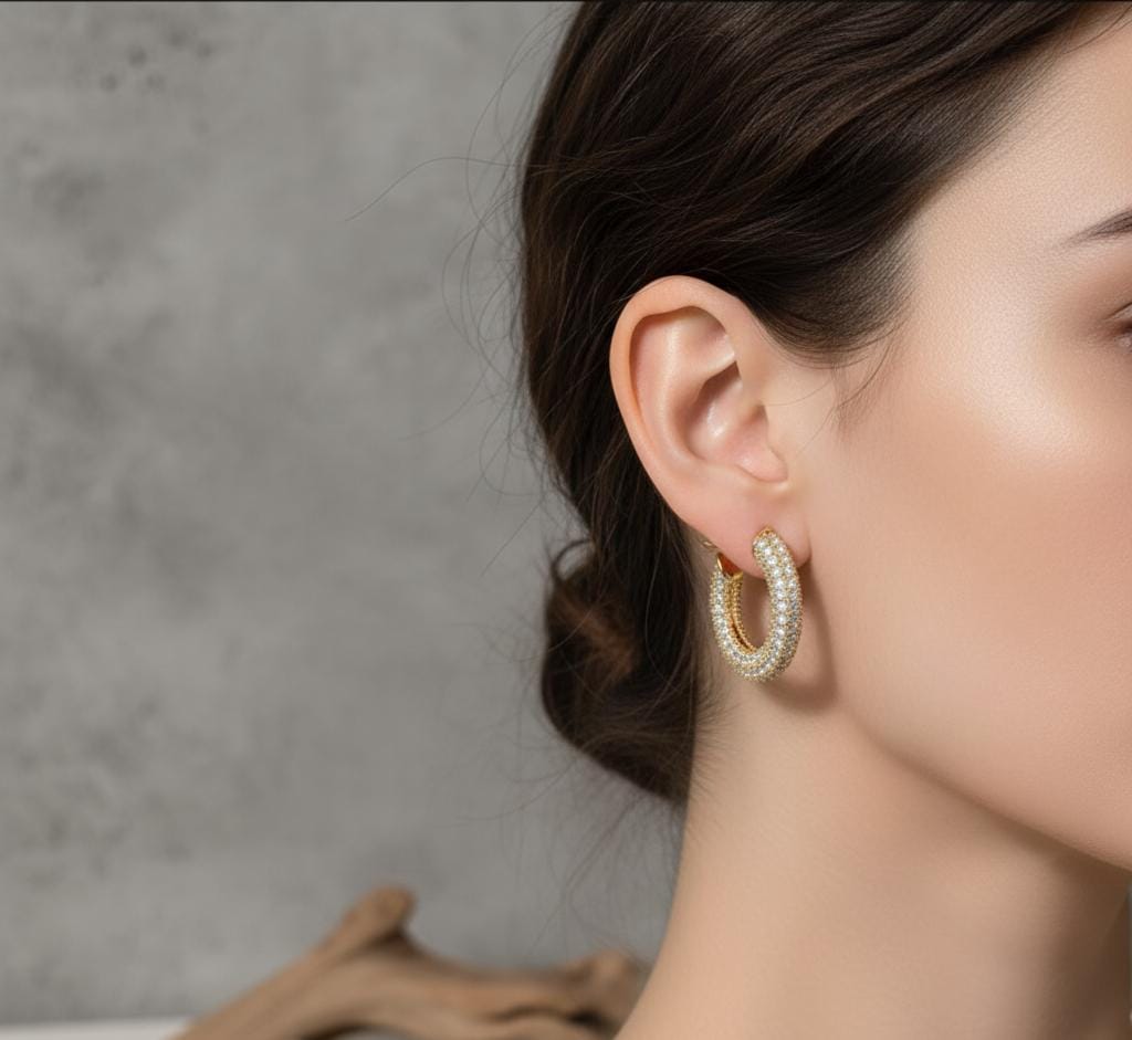 Starlight Hoops - 18K Gold & 925 Sterling Silver