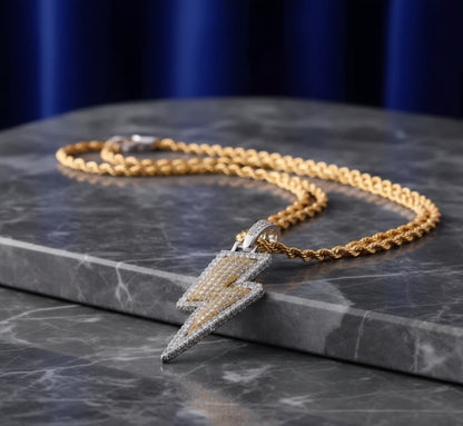 Bolt Bling - 18K Gold & 925 Silver Pendant