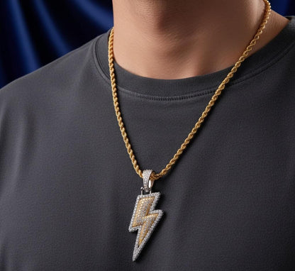 Bolt Bling - 18K Gold & 925 Silver Pendant