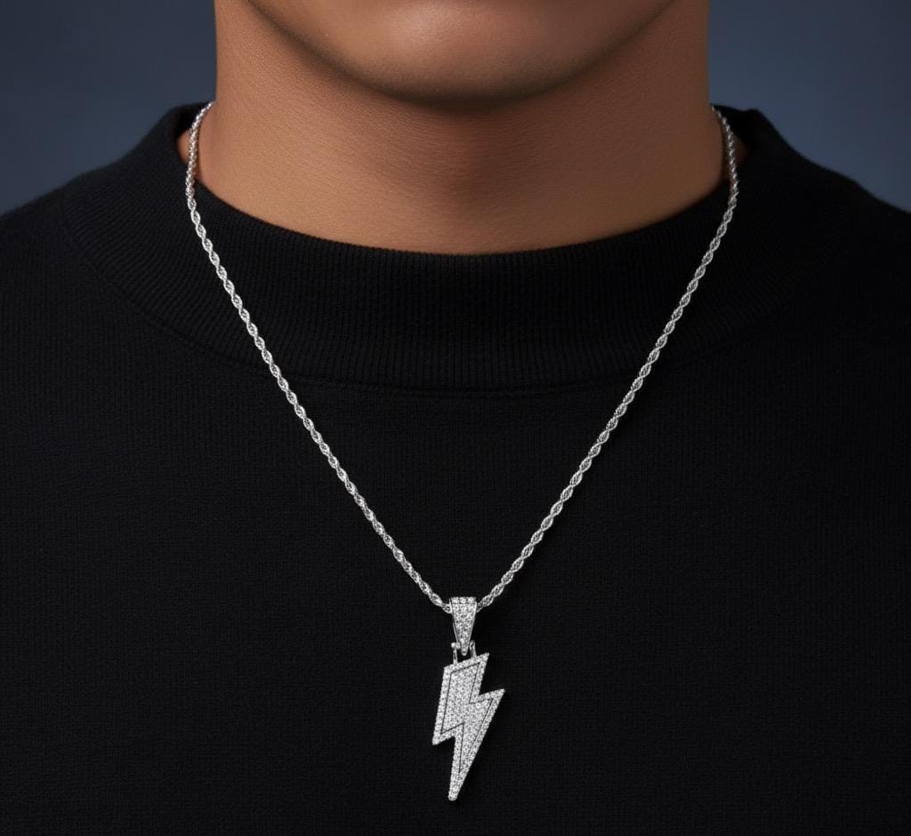 Bolt Bling - 18K Gold & 925 Silver Pendant