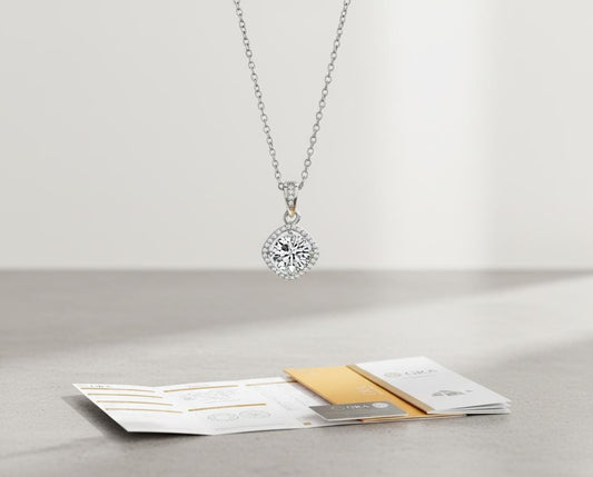 Moissanite Stone GRA Certified - 925 Sterling Silver Pendant