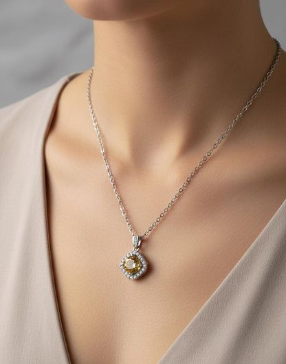 Moissanite Stone GRA Certified - 925 Sterling Silver Pendant