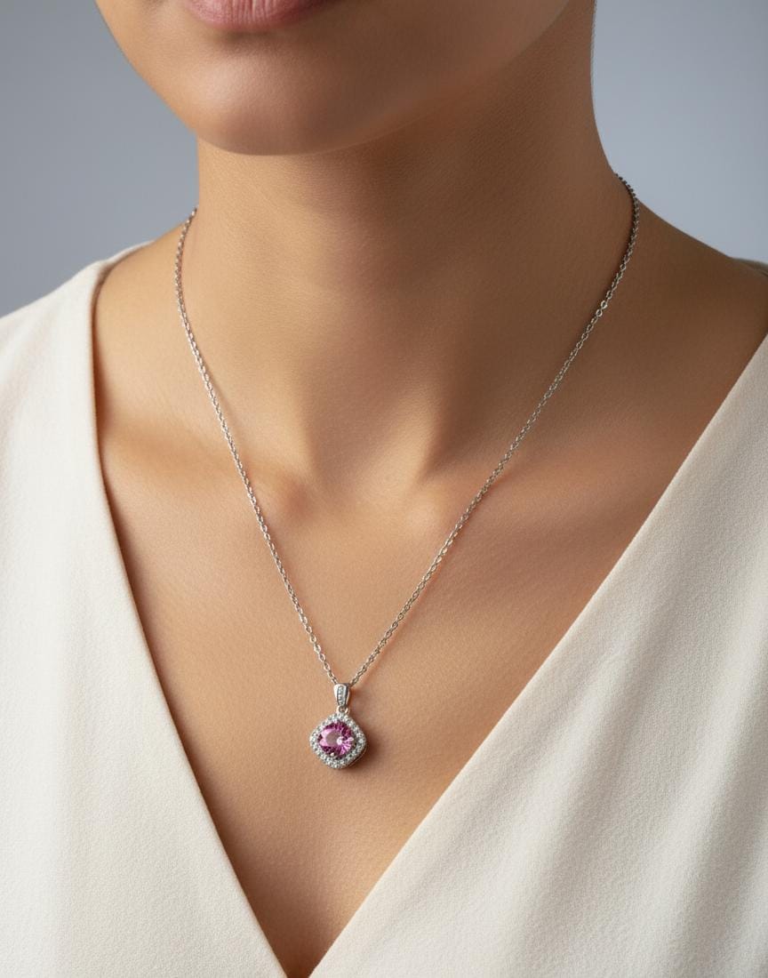 Moissanite Stone GRA Certified - 925 Sterling Silver Pendant