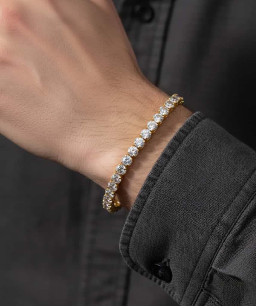 Luna Tennis Bracelet - 925 Silver & 18K Gold