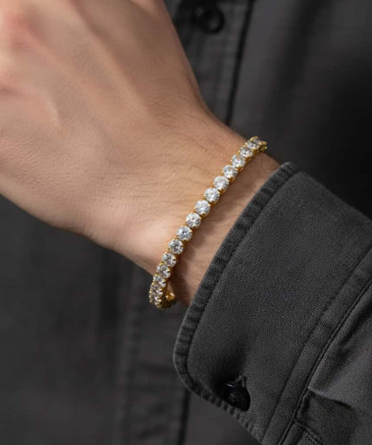 Luna Tennis Bracelet - 925 Silver & 18K Gold