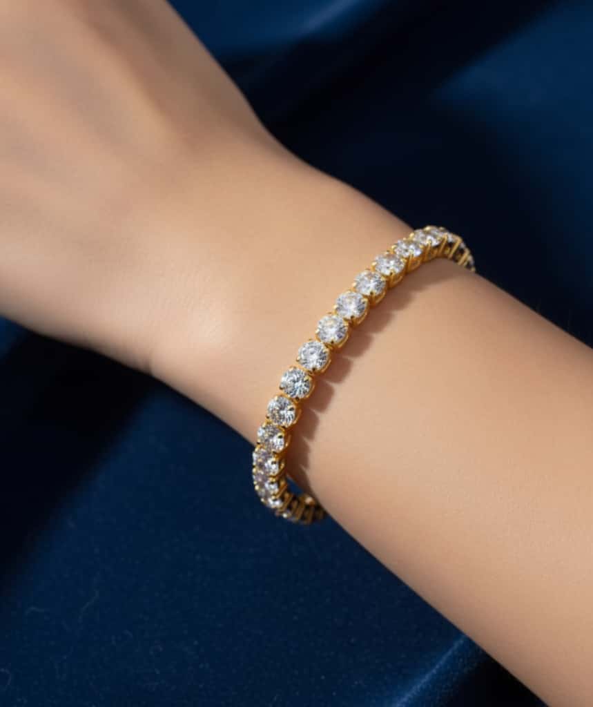Luna Tennis Bracelet - 925 Silver & 18K Gold