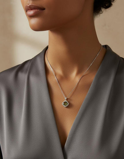 Moissanite Stone GRA Certified - 925 Sterling Silver Pendant