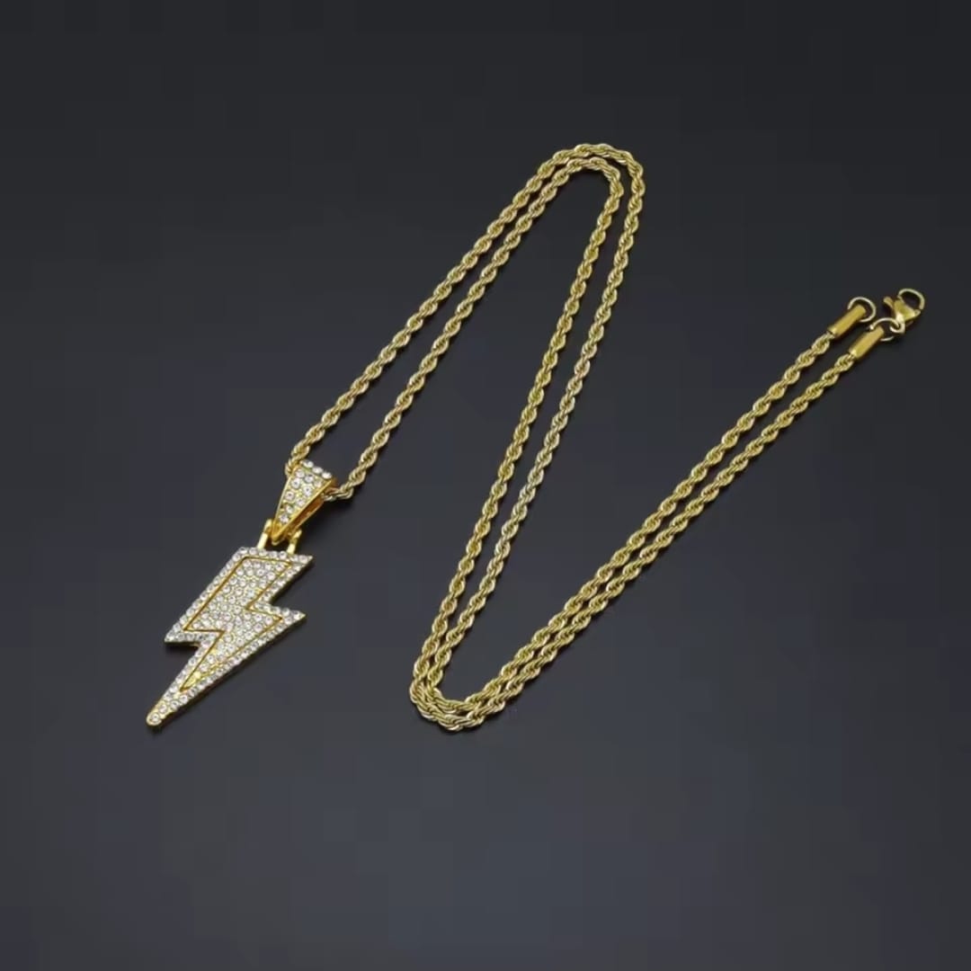 Bolt Bling - 18K Gold & 925 Silver Pendant