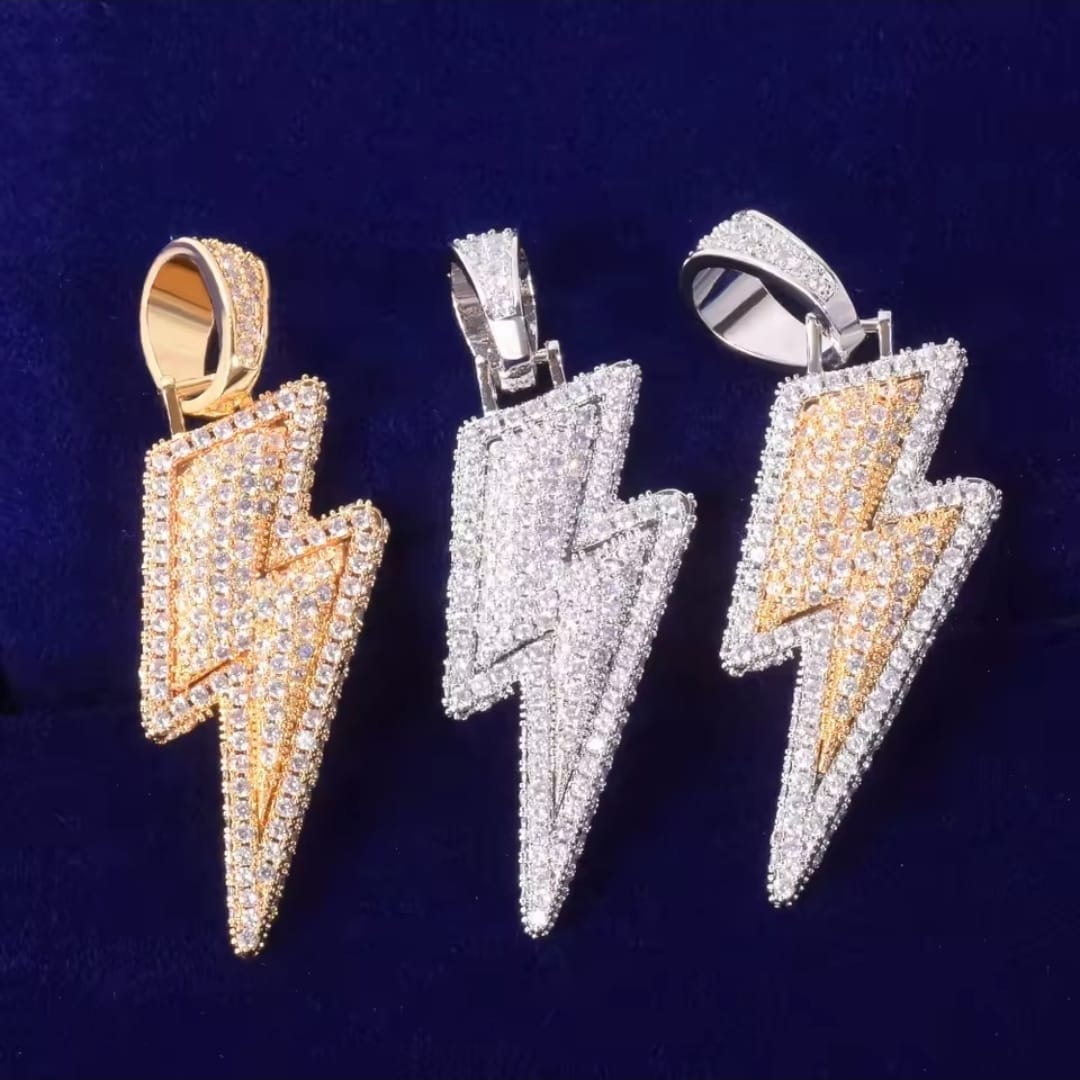 Bolt Bling - 18K Gold & 925 Silver Pendant